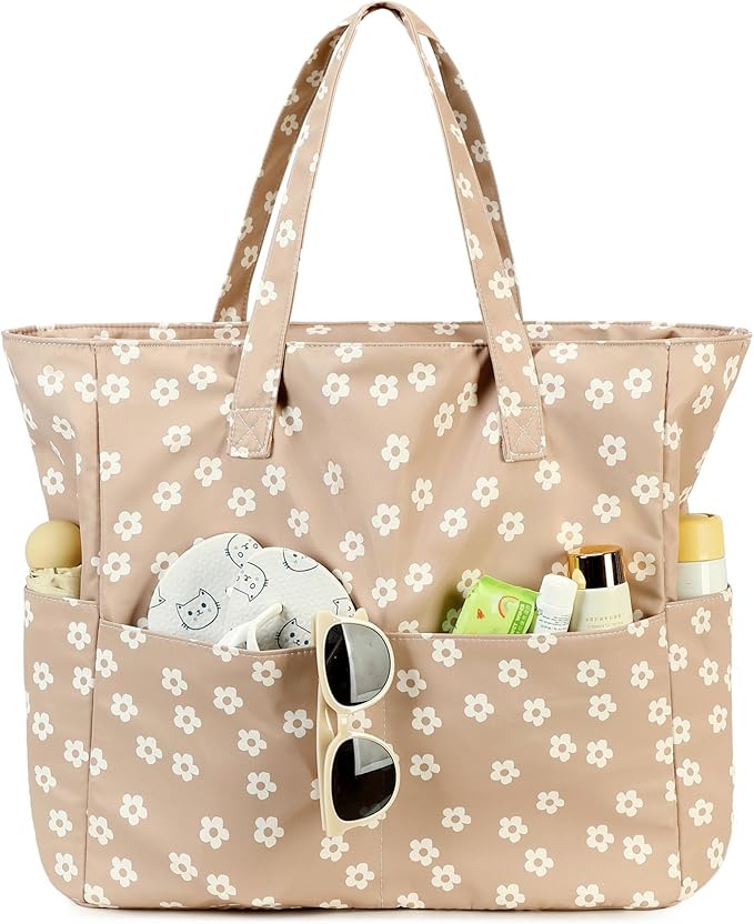 Waterproof Beach Tote Pool Bags for Women Ladies Extra Large Gym Tote Carry On Bag With Wet Compartment for Weekender Travel