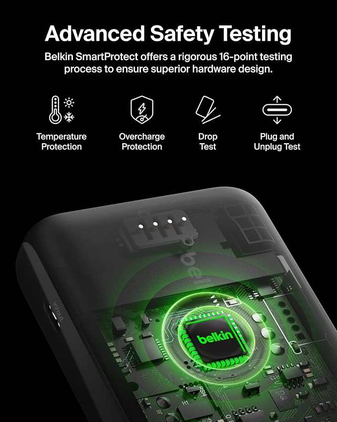 Belkin Portable Charger, USB-C Power Bank 20000 mAh w/ 1xUSB-C Port & 2xUSB-A Ports, 15W w/Type-C to Type-A Cable for iPhone 16, Samsung Galaxy S25, Nintendo Switch 2, Google Pixel 10, etc. - Silver