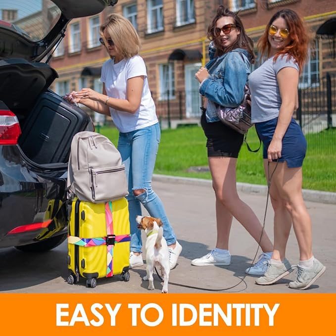 Adjustable Travel Luggage Strap Suitcase Belt Travel Bag Accessories 1.96 in W x 6.23 ft L