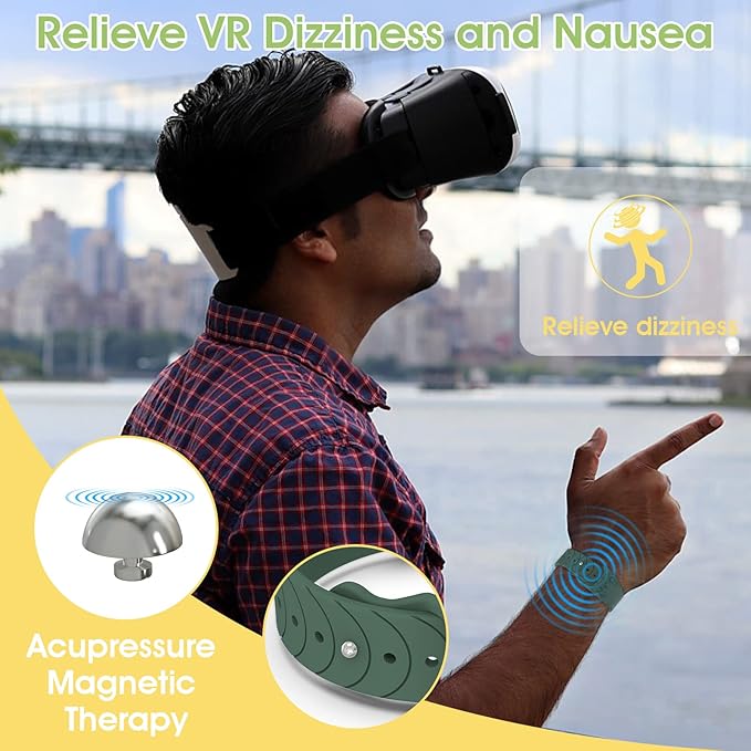 Hion Motion Sickness Bracelets Sea Sickness Wristbands for Motion Sickness/Morning Sickness/Pregnancy Nausea Anti Nausea Bands Acupressure Wristband Motion Sickness Bands(3Pairs-Black+White+Green)