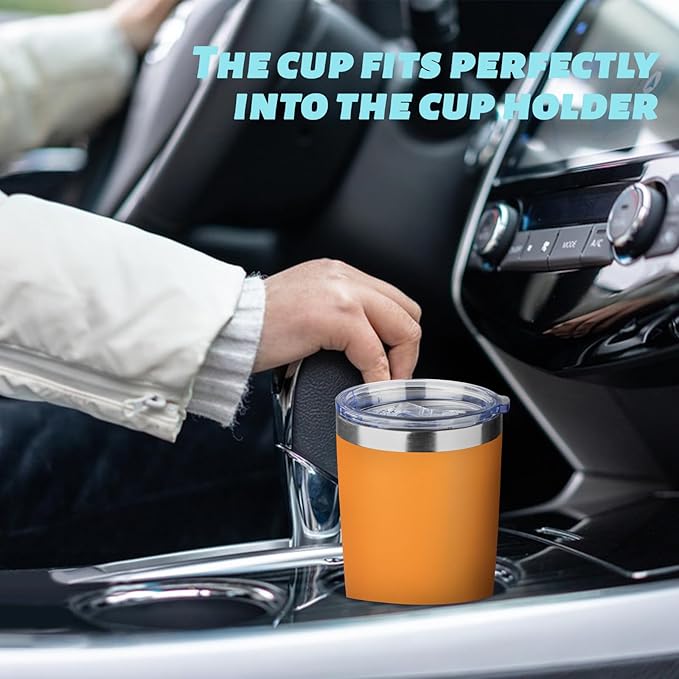 20oz Tumbler with Straw and Brush, Stainless Steel Vacuum Insulated tumbler, Double Wall Insulated Coffee Tumbler for Outdoor, Home, Travel,Office (orange,1pcs)