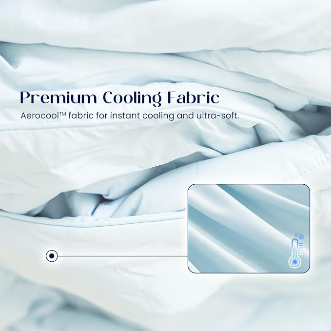 Dream Valley® Outlast® Deepsleep Cooling Comforter, Throw Size, NASA-Grade Space Technology Cooling Blanket for Hot Sleepers Night Sweats, Q-Max > 0.45 Aerocool™ Breathable, Lavender Fog, 60"x80"