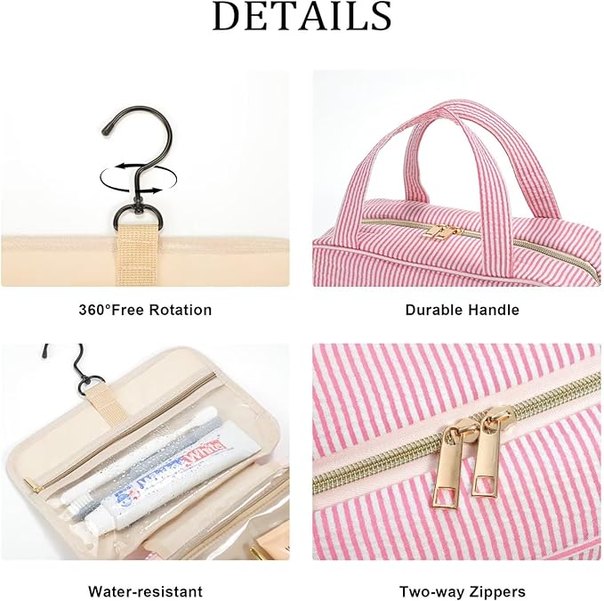 YOOLIFE Travel Toiletry Bag for Women - Hanging Toiletry Bag, Personalized Initial Toiletry Bags for Traveling Women, Portable Travel Toiletry Bag for Toiletries, Cosmetics - Letter H,Blue