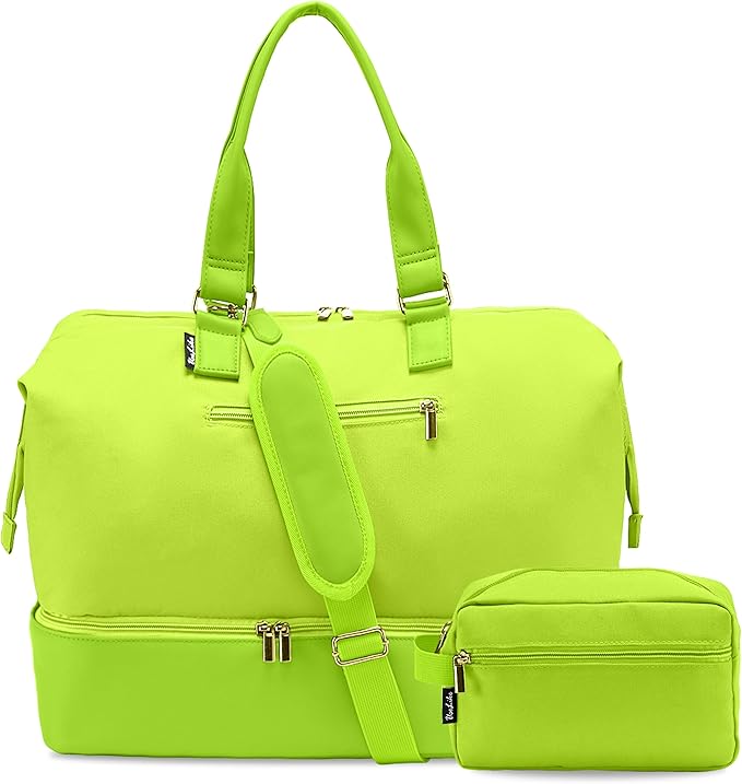 Weekender Bags for Women, Large Travel Duffel Bag with Shoes Compartment, Carry On Overnight Tote Bags with Toiletry Bags, Hospital Bags for Labor and Delivery