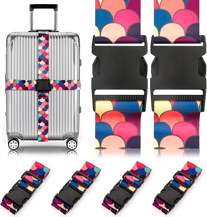 Adjustable Travel Luggage Strap Suitcase Belt Travel Bag Accessories 1.96 in W x 6.23 ft L