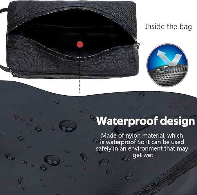 Travel Toiletry Bag for Women and Men, Water-resistant Shaving Bag for Toiletries Accessories, Foldable Storage Bags with Divider and Handle for Cosmetics Toiletries Brushes Tools