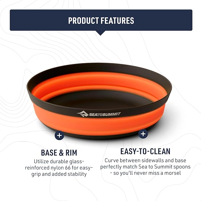 Sea to Summit Frontier Ultralight Collapsible Bowl, Large (30 fl oz), Aqua Sea Blue