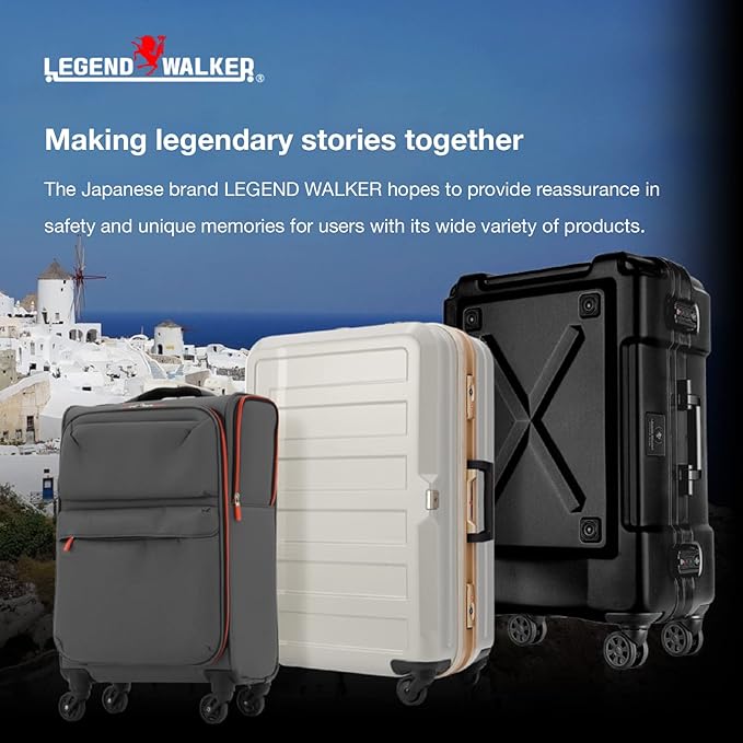 LEGEND WALKER Hardside Expandable Zipper Luggage, Carry-On, 21-inch, Carbon, 5122-48-CB