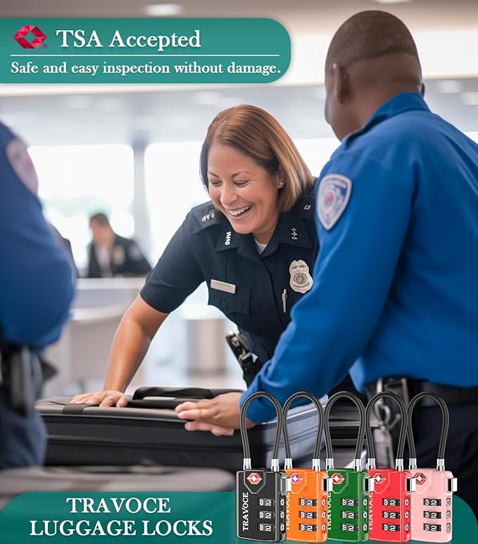 TSA Approved Luggage Locks, Travel Locks Which Also Work Great as Gym Locks, Toolbox Lock, Backpack and More, Orange 4 Pack