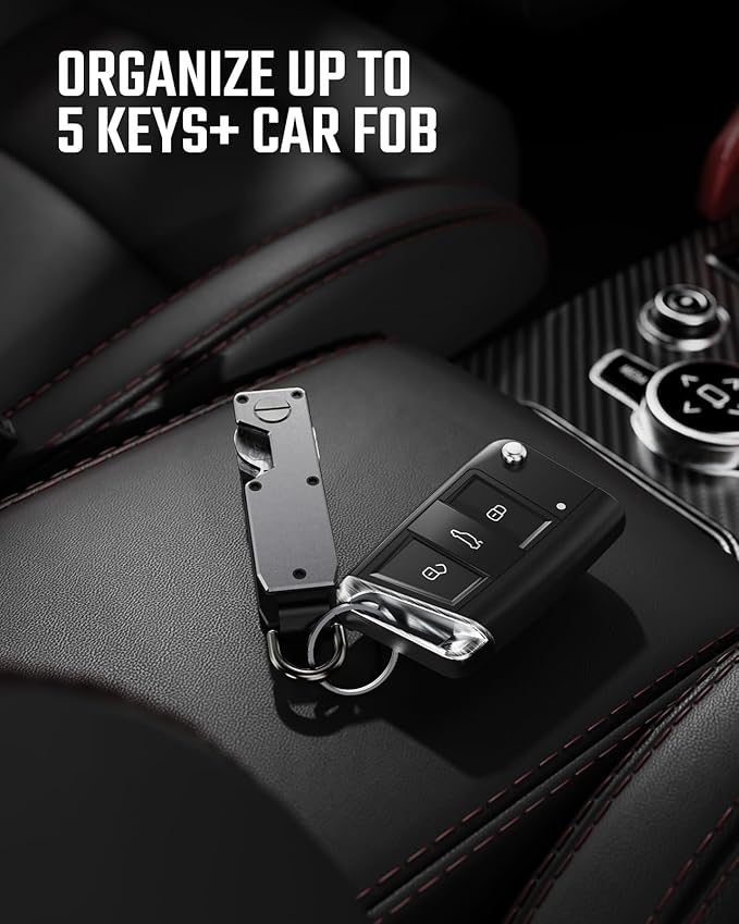 Key Organizer for Men Compact Key Holder Minimalist Key Case Metal Key Chain Key Holder for Keychain Secures 2-5 Keys