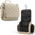 VENTURE 4TH Hanging Travel Toiletry Bag for Women & Men - Travel Organizer with Expandable Compartments & Removable Clear Pouch for Toiletries (Beige Diamonds)