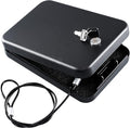Dalmbox Gun Safe for Pistols Small Handgun Lock Box with Combination Lock Portable Travel Pistol Safe for Car, Home, Travel