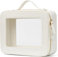Popvibe Clear Makeup Bag Travel Cosmetic Case Transparent Toiletry Bag with Zipper, Portable Make Up Organizer Traveling Compact Car Bag for Essentials