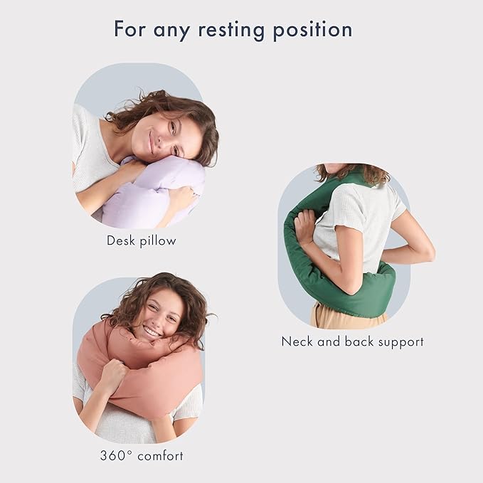 Huzi Infinity Pillow - Home Travel Soft Neck Scarf Support Sleep (Purple)