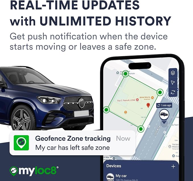 GPS Tracker for Vehicles with Magnet – 4G LTE Real-Time Location Device with App, Built-in SIM, 14-Day Battery – Anti-Theft GPS Tracker for Car, Motorcycle, Scooter, Bike