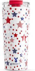 Meoky 24 oz Travel Coffee Mug with Leak-proof Lid, Stainless Steel Insulated Coffee Tumbler, Keeps Hot for 8 Hours or Cold for 24 Hours, Fits in Car Cup Holder (Star)