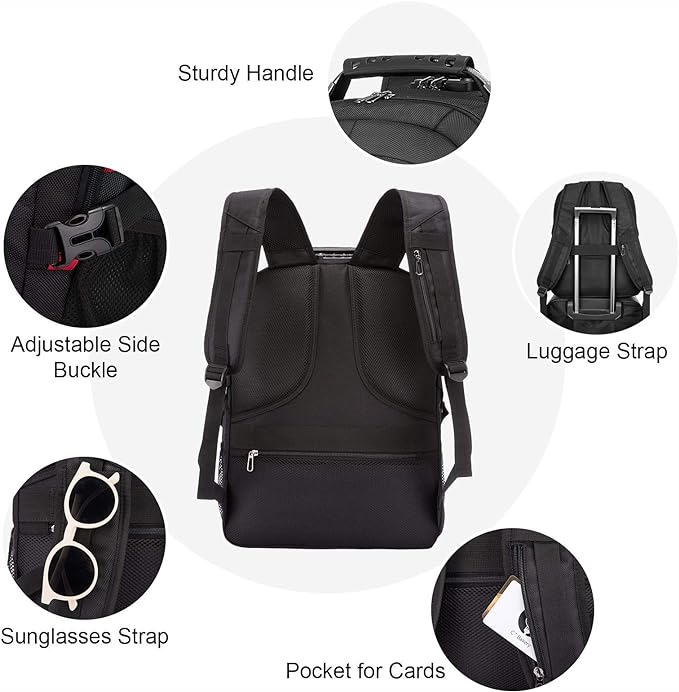 LOVEVOOK Travel Backpack for Men 17inch Large Work Backpack for Men Large Capacity Lockable Mochilas para Hombres Waterproof Computer Backpack for Work Business Travel College (17 inch，Dark-Blue)