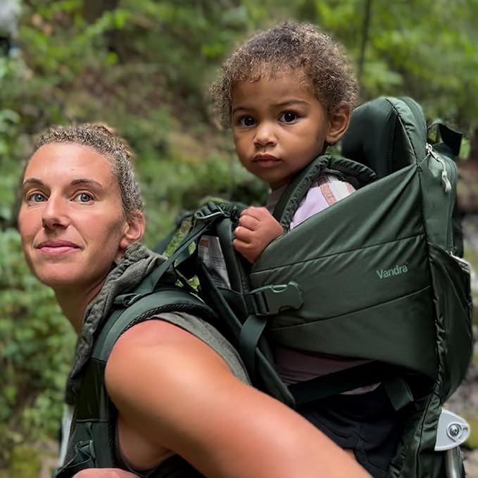 Vandra™ Forest - Scandinavian Hiking Baby Carrier Backpack - Gravity Lock™ Hard-Shell Frame - Nest Child Carrier for Toddler & Kids - Dust Bag, Alu Tag & More Included