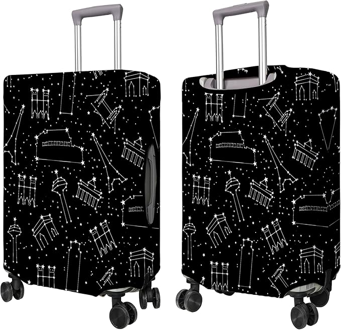 Travel Luggage Cover Suitcase Protector Fits 18-32 Inch Wheel Covers PatternedTravel Related Items Flower Luggage Protector Elastic L