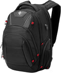 Swissdigital Design Men's Laptop Backpack for College and Business Travel with Integrated USB Charging Port and RFID Protection Fits Laptops up to 15.6 in, Black | J14-BR