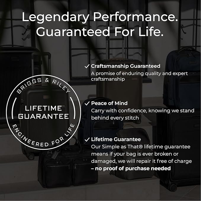 Briggs & Riley 26" Medium Expandable Spinner - Checked Luggage for Travel, Suitcases with Wheels, Softside Rolling Bag for Men & Women - ZDX Collection, Black