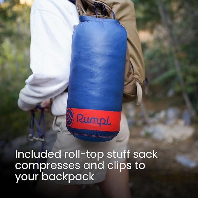 Rumpl Original Puffy Blanket - Warm, Water-Resistant Camping Blanket with 100% Recycled Synthetic Insulation, 52"x75", Original Puffy V2, Geo Fresh