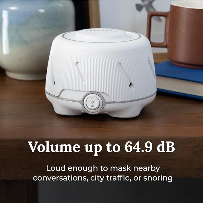Yogasleep Dohm (White/Gray) & Travel Case (2 Piece Set) The Original White Noise Machine with Natural Sound from a Real Fan, Sleep Aid & Noise Cancelling For Adults & Baby, Office Privacy & Meditation