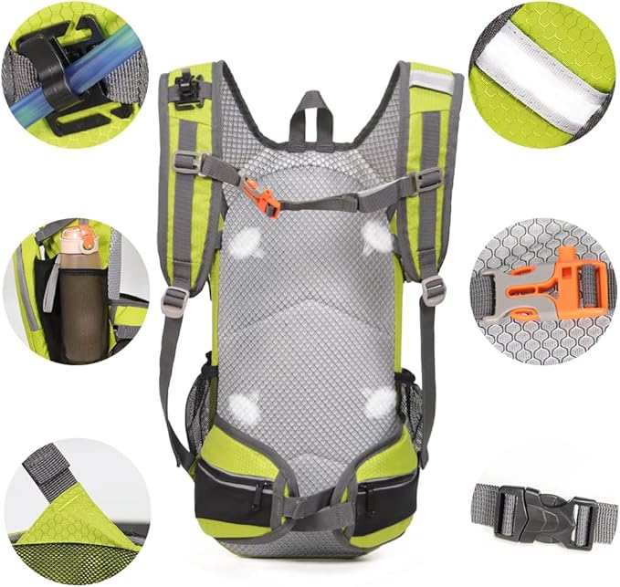 Hiking Daypack Waterproof Biking Backpack 15L Lightweight Durable Backpack for Ski Snowboarding Running MTB Cycling