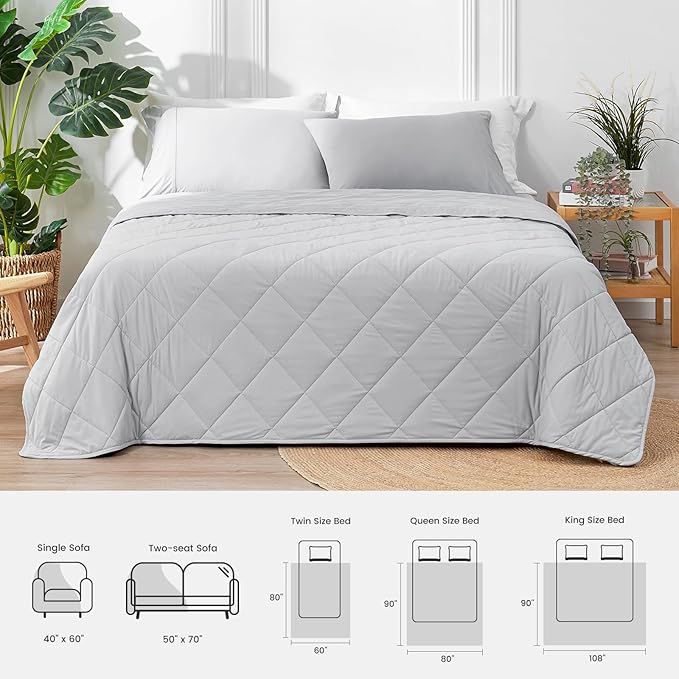 Cozy Bliss Cooling Throw Blanket for Hot Sleepers, Q-Max 0.4 Cooling Comfort 50x70, Cold Blankets for Night Sweats Sleeping, Ultra-Cool Lightweight Breathable Summer Blanket for Bed Travel