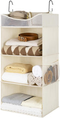 StorageWorks Hanging Closet Organizer, 3-Shelf Hanging Closet Shelves with Top Shelf, 15 ¾"W x 12" D x 31" H, Extra-Large Space, Ivory White