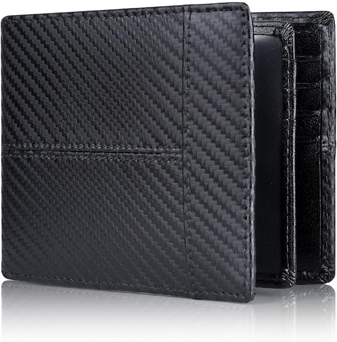 Swallowmall Mens Wallet Rfid Blocking Leather Wallet for Men Bifold Wallet Leather with 1 ID Window 16 Card Slot