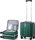 Hanke 16 Inch Underseat Carry On Suitcases with Wheels,Lightweight Hard Shell Carry on Luggage for Weekender,Top Opening Small Suitcase,Travel Luggage for Womem Men,Dark Green.