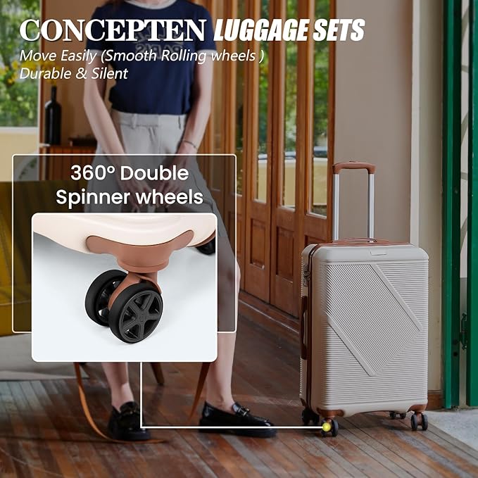 Luggage Sets 5 Piece, Suitcases With Wheels, Lightweight Travel Luggage Set With TSA Lock, ABS Hardshell Carry On Suitcase Set, Blue