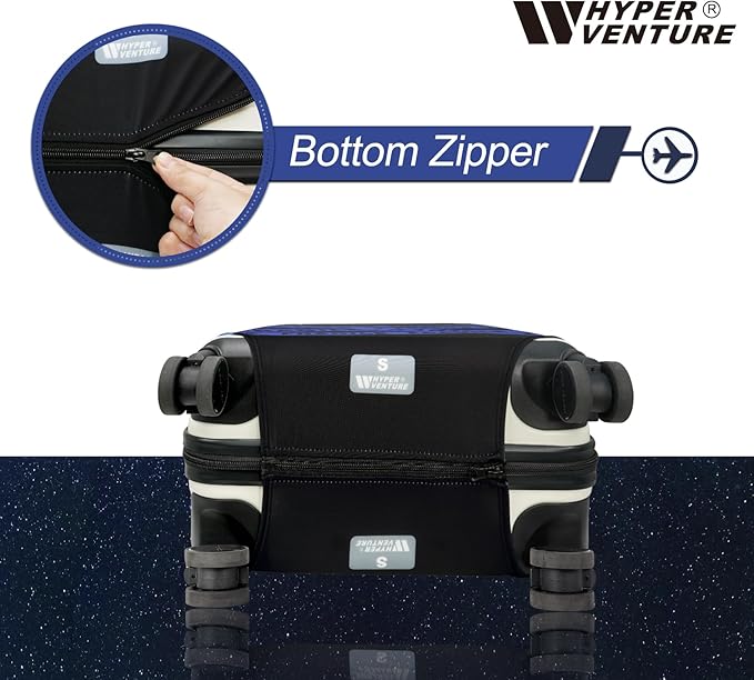 HYPER VENTURE Washable Luggage Cover - Fashion Suitcase Protector Fits 23-26 Inch Luggage (Fragile, M)