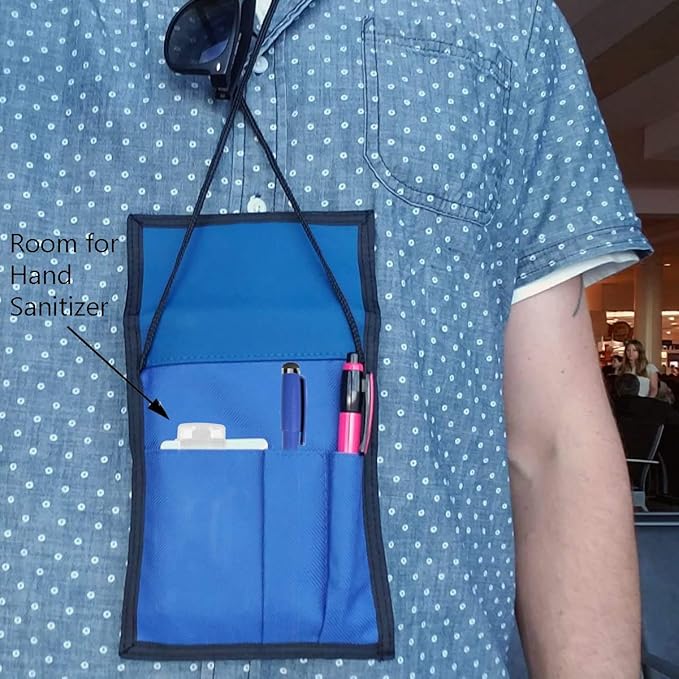 Specialist ID 2 Pack - Travel Passport Wallet - 4 x 3 Display Window - Adjustable Lanyard w/Pen Slots and 3 Pockets for Money, Ticket, Document (Royal)