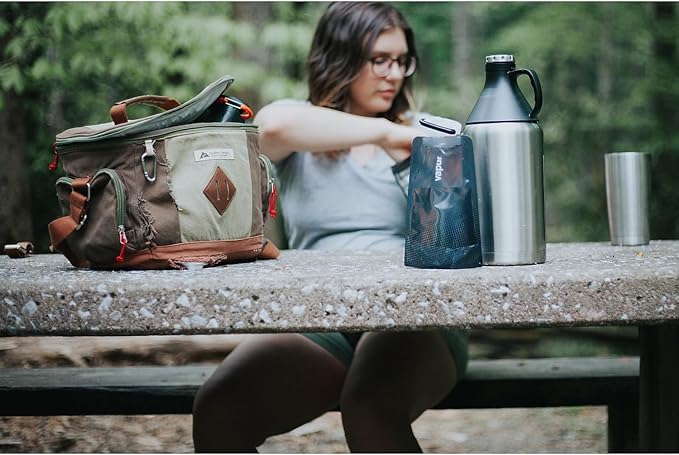 Vapur Collapsible Water Bottle With Carabiner, Compact Bottle Folds Flat For Hydration On The Go, Ideal for Traveling, Hiking or Camping, 16 Ounce, Cool Grey, Pack of 1