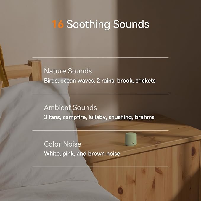 Dreamegg Sound Machine for Sleep - Portable Sound Machine Baby Adults, 16 Soothing Sounds, Timer, Travel Mini White Noise Sound Machine for On-The-go Home Baby Shower Registry Gift, Green