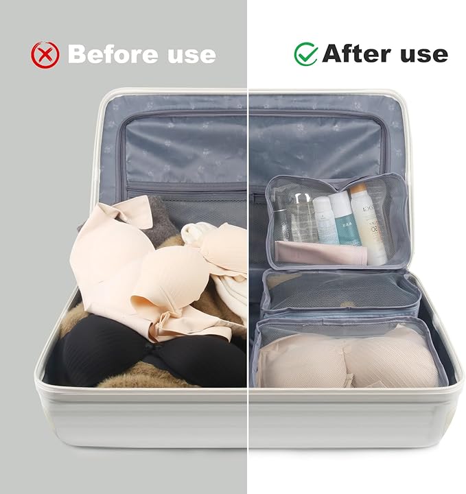 12 Pcs Packing Cubes Luggage Organizers Small Mesh Clothing Underwear Bag Foldable Laundry Bags for Travel Hiking Camping Backpacking