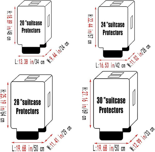 3 PCS Thicken Clear PVC Luggage Cover Protectors for TSA Approved 20" 24" 28" suitcase covers for luggage,Waterproof Dustproof Anti-scratch Travel Suitcase Cover Set