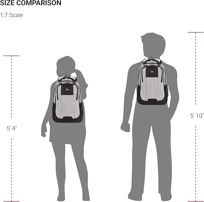 SwissGear Cecil 5505 Laptop Backpack, Heather Grey, 18-Inch