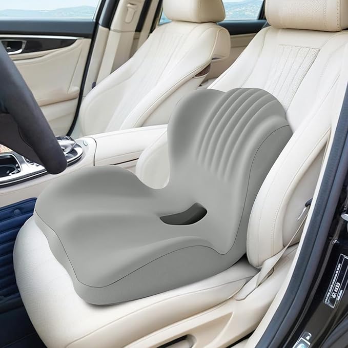 Lotarrotta Ergonomic Seat Cushion with Lumbar Support, Multi - Purpose Orthopedic Seat Pillow for Office Chair, Car, Dining Chair, Truck, Relief for Back, Hip, Leg Pain