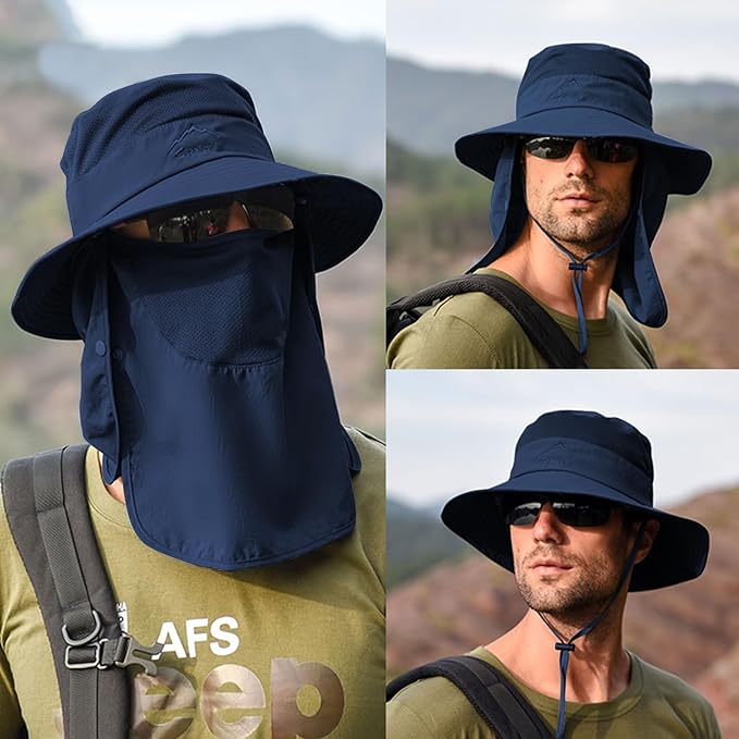 Sun Hats for Men Women Fishing Hat UPF 50+ Breathable Wide Brim Summer UV Protection Hat