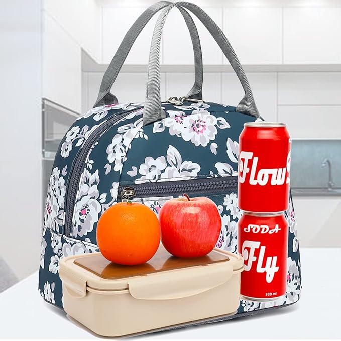 FlowFly Insulated Lunch Cooler Bag - Tote Bag Organizer for Women/Men, Plum