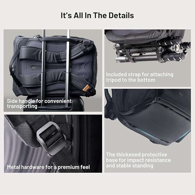 PGYTECH OneGo 2 Camera Backpack 20L with Laptop/iPad Compartment Waterproof Camera Backpack for Urban & Travel Photography – Compatible with Sony/Canon/Nikon/DSLR/SLR Mirrorless Cameras, Sand Khaki