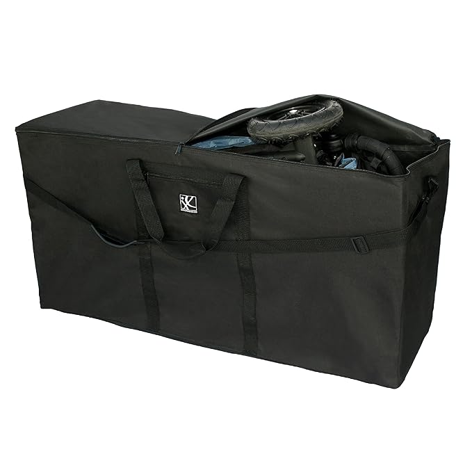 J.L. Childress Standard & Dual Stroller Bag - Travel Bag for Airplane, Fits Most Single & Double Baby Strollers, Airport Accessories for Gate or Baggage Check, Adjustable Strap - X-Large, Unpadded