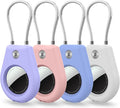 4 Pack Airtag Holder Compatible with Apple AirTag, Secure Holder with Wire Cable for Men Women's Keyrings & Keychains, Air Tag Case Keychain for Keys, Luggage, Bags, 4 Colors