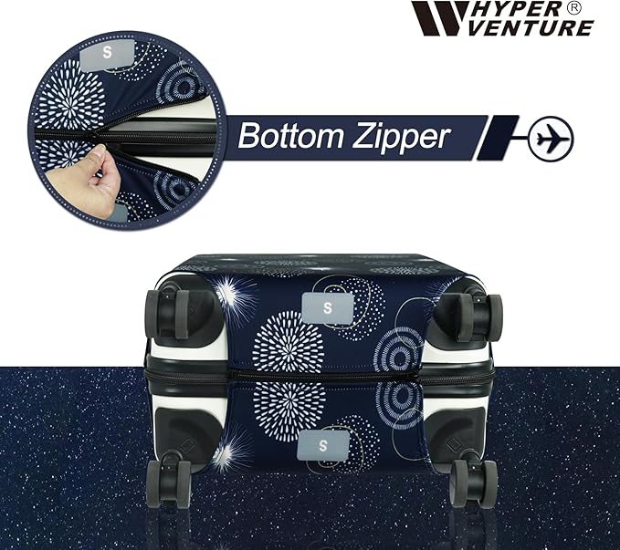 HYPER VENTURE Washable Luggage Cover - Fashion Suitcase Protector Fits 18-22 Inch Luggage (Sparkler, S)