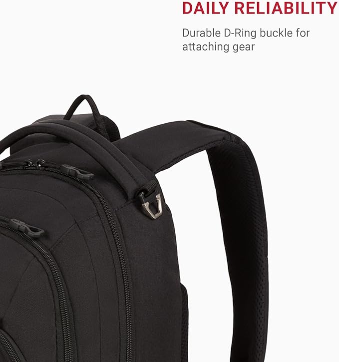 SwissGear 1186 Bungee Backpack, Black, 17-Inch