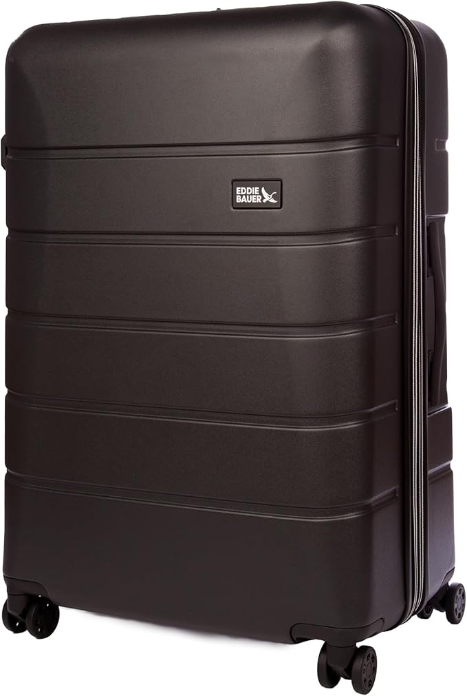 Eddie Bauer Glacier Carry-On 22" Luggage | Hardside | Spinner Wheels | Expandable | Lightweight | Travel Essentials - Carbon Grey