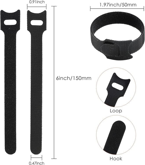 120PCS 6 Inch Cable Ties Reusable Multi-Purpose Wire Ties Cord Organizer Adjustable Cable Management 5 Colors
